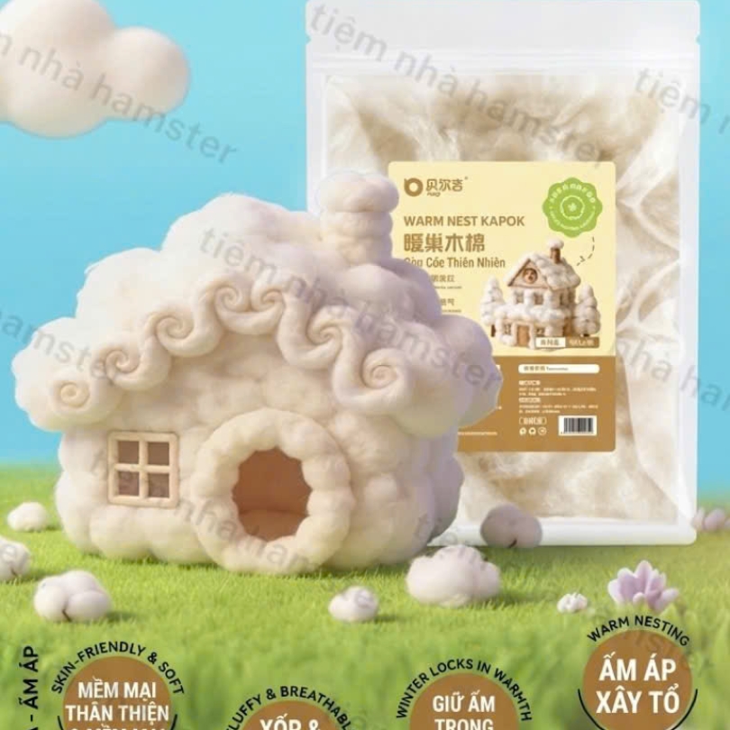 Bông gòn giữ ấm cotton nguyên chất Belgi - 100g