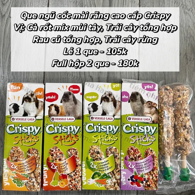 Que Ngũ cốc Mài Răng Cao cấp [ 1 hộp 2 que lớn ] đa dạng vị