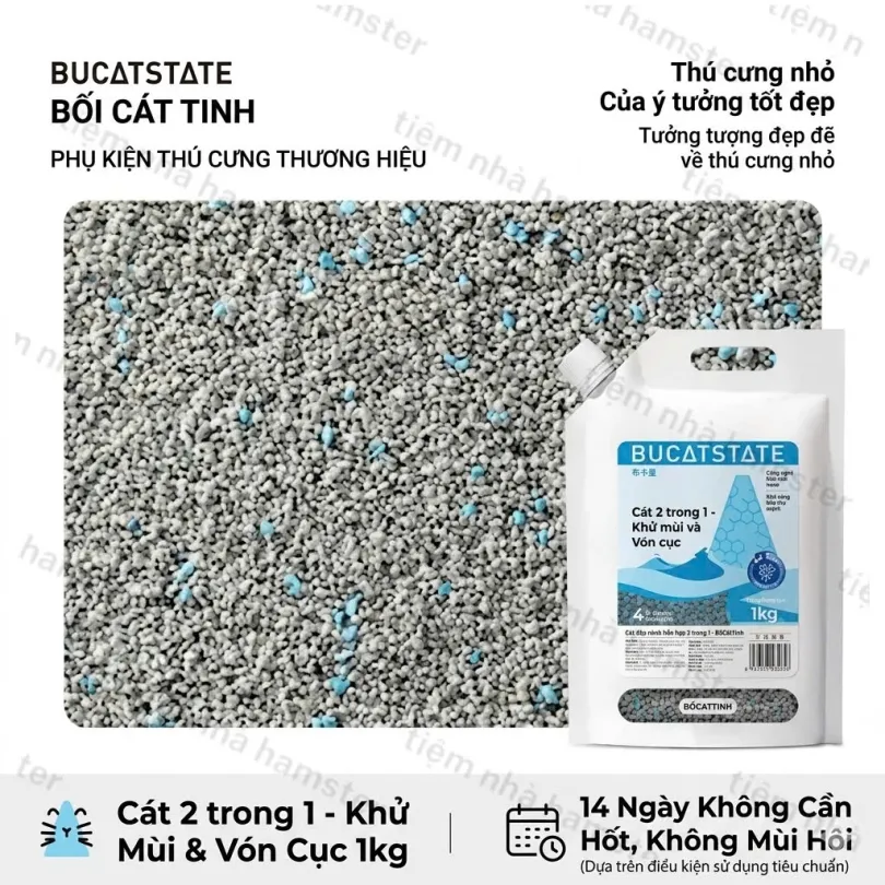 Cát tắm khoáng Bucat Magic Blue vón tốt và khử mùi - 1KG